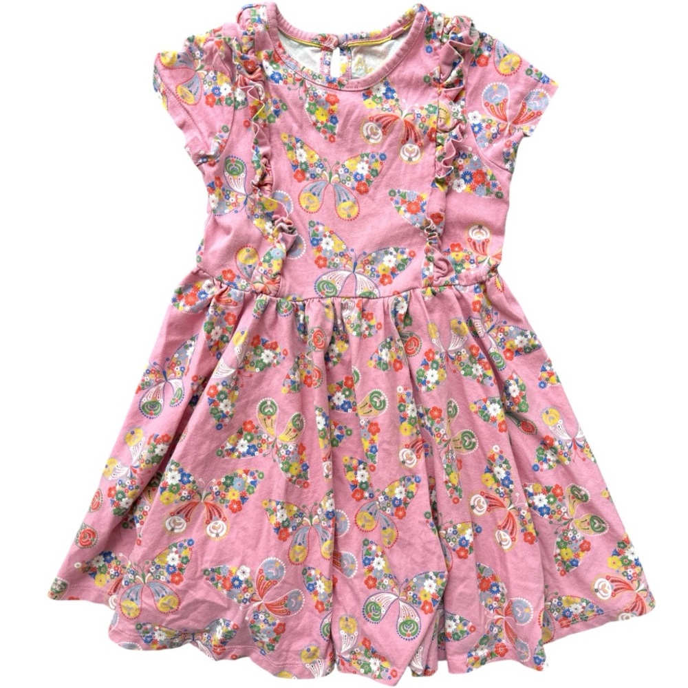 Mini Boden Pink Butterfly Print Dress